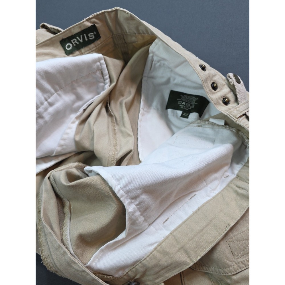 Orvis Khaki Cargo Fishing Hiking Pants Men's Size 42x31 Adjustable Waist... - Picture 6 of 10